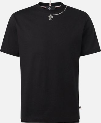 Moncler Mens Neck Branding Cotton T-shirt Black - Size: 36
