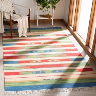 Safavieh Montauk Hand Made Area rug, Green / Blue Bohemian Style Non-Shedding