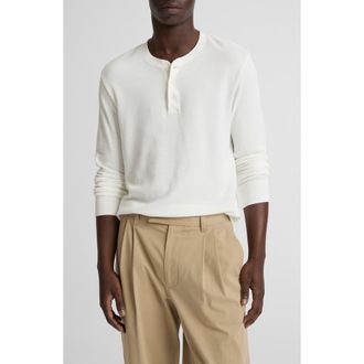 Vince Jacquard Long Sleeve Henley in Off White at Nordstrom, Size Xx-Large