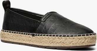 Michael Kors Elias Logo Embossed Leather Espadrille
