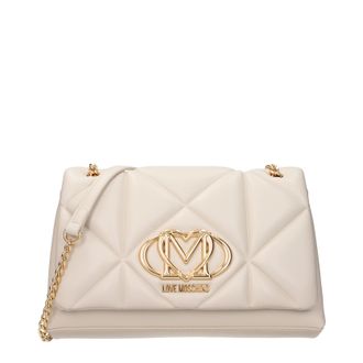 Love Moschino Damens Umh&auml;ngetaschen Polyurethan Beige/Elfenbein