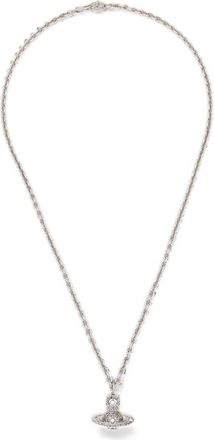 Vivienne Westwood Silver Orb Pendant Embedded Stones Necklace