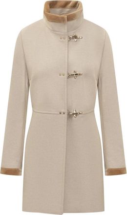 Fay Single-Breasted Coats - Dames - Mantel - Beige - M - Jassen