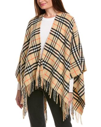 Burberry Check Wool & Cashmere-Blend Cape