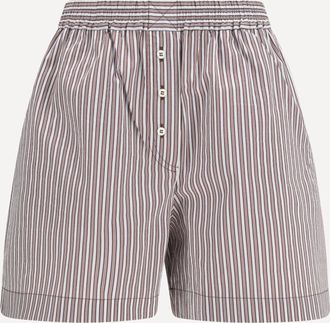 Brunello Cucinelli Shorts in seta a righe Woman XS