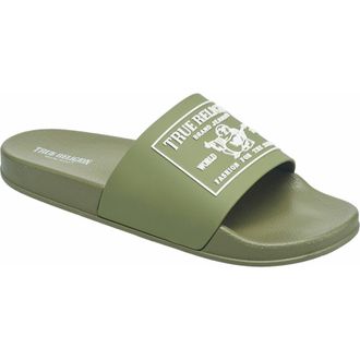 True Religion Kendrick Logo Slide in Olive at Nordstrom, Size 8