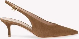 Gianvito Rossi Robbie Sling 55 Pump in Brown Suede at Nordstrom, Size 39.5