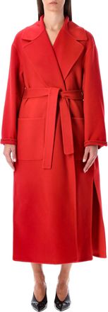 Fabiana Filippi Red Wool And Cashmere Long Coat