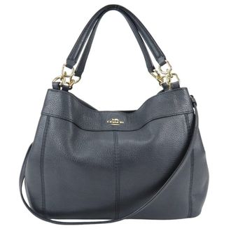 Coach Dark Navy Leather Tote Bag (Pre-Owned)