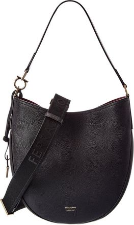 Ferragamo North/South Medium Leather Hobo Bag