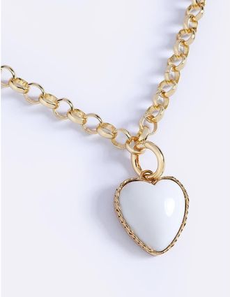 Emma Pills Hot Hearts Necklace in White Glo at Nordstrom, Size 19