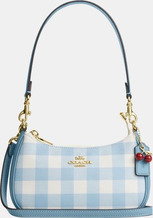 Coach Womens Teri Mini Crossbody Bag With Gingham Print And Charm - Dark Blue - One Size