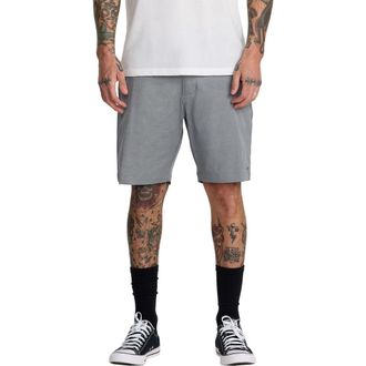 Rvca Back In Water Repellent Hybrid Shorts in Athletic Heather at Nordstrom, Size 28
