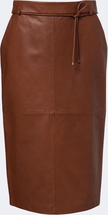 Max Mara Falda midi de piel