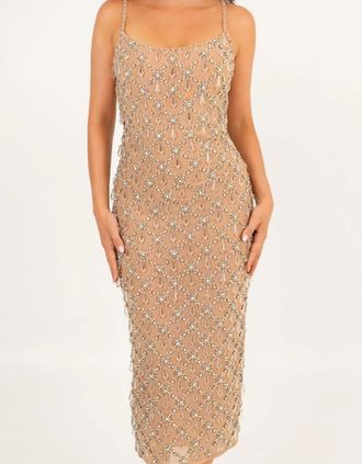 Oceanus Womens Calliope Luxury Crystal Maxi Party Dress Multi Colour - Pink - Size: 10/8