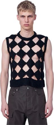 Rick Owens Sarutanya Tank Top - - Knitwear - Uomo - Nero - M