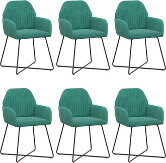 vidaXL Sillas De Comedor 6 Uds. Terciopelo Tuquesa 55 X 50 X 84 Cm Vidaxl