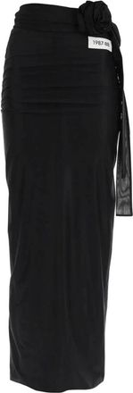 Dolce & Gabbana Jersey Stretch Maxi Rok - Dames - Maxi Rokken - Zwart - M - Leer - Rokken