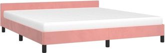 vidaXL Cama Con Cabecero Sin Colch&oacute;n Terciopelo Rosa 160x200 Cm Vidaxl
