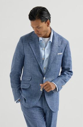 Brunello Cucinelli Hopsack deconstructed blazer in Denim at Nordstrom, Size 52 It