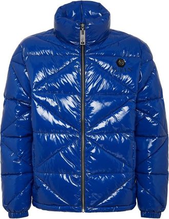 Philipp Plein Jacket Hexagon - Heren - Winterjassen - Blauw - M - Polyester - Jassen