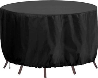 No Brand Funda Impermeable Para Muebles De Jard&iacute;n De 190x80 Cm, De Tejido Oxford 420d, Para Mesa Redonda, Color Negro