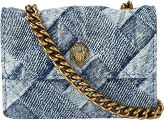 Kurt Geiger Tassen, Dames, Blauw, ONE Size, Denim, Micro Kensington Bag