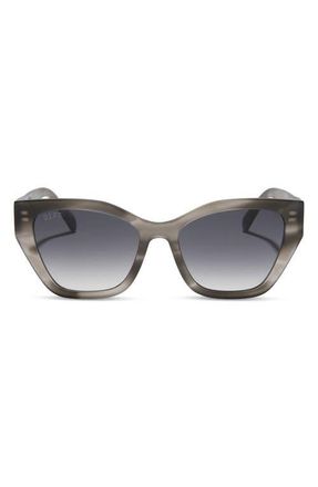 DIFF Eyewear Evie 54mm Cat Eye Sunglasses in Smoke Marble /Grey Gradient at Nordstrom
