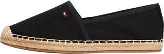 Tommy Hilfiger Womens Flag Canvas Espadrilles with Logo, Black (Black), 6.5