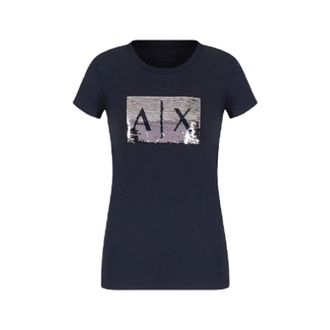 A|X Armani Exchange Mujer, Camisetas, Azul, Talla: XS