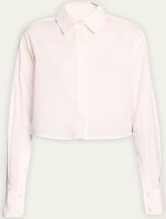 SIMKHAI Renata Cropped Button-Front Shirt