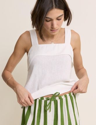 Nobody's Child White Solar Tie Back Tank Top