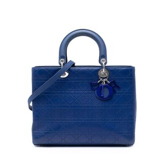 Dior Pre-owned Dior Large Ultra Matte Calfskin Cannage Embossed Lady Dior Ladies YTIHPA4A1WS4NSTB