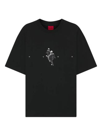 HUGO BOSS graphic-print T-shirt - men - Cotton - M - Black
