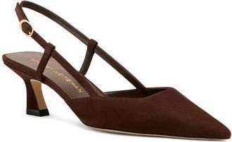 Stuart Weitzman Vinnie 50 Slingback Pump in Walnut/walnut at Nordstrom, Size 5.5