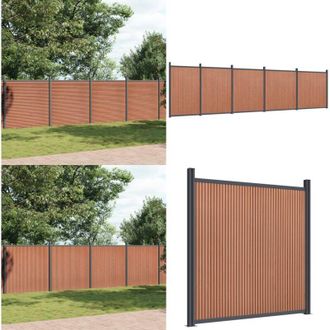 vidaXL Pannello di Recinzione Marrone 872x186 cm in WPC - Recinzione residenziale - Pannello di recinzione