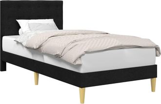 vidaXL Estructura De Cama Con Cabecera Negro 100 X 200 Cm Tela Vidaxl