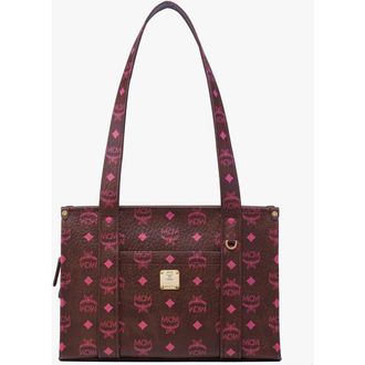 MCM Aren School Bag Tote in Visetos in Cinnamon at Nordstrom