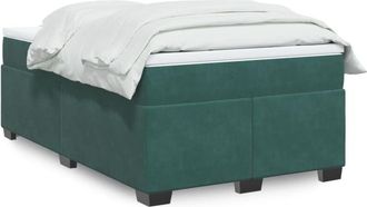 vidaXL Vidaxl - Cama Box Spring Con Colch&oacute;n Terciopelo Verde Oscuro 120x190 Cm