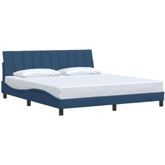 vidaXL Cama Sin Colch&oacute;n Tela Azul 180x200 Cm Vidaxl