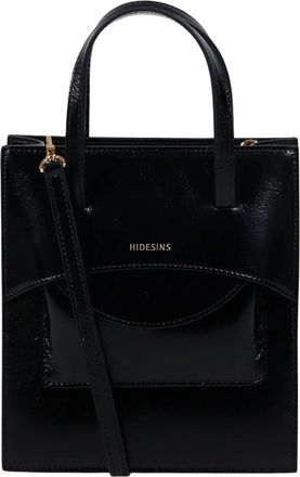 Hidesins Pocket Integrated Pouch Gold Accents Calf Leather Tote Bag