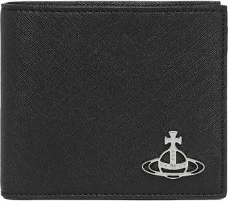 Vivienne Westwood Saffiano Billfold - Heren - Portefeuilles - Zwart - ONE Size - Katoen - Accessoires