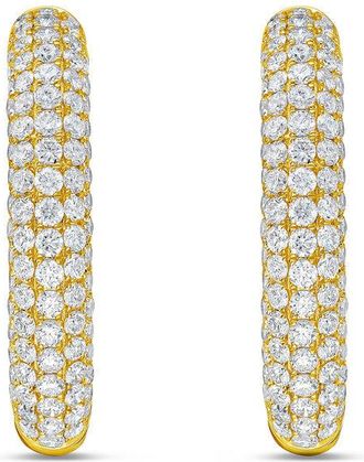 Diana M. Jewels 14KT YELLOW GOLD LAB GROWN DIAMOND HOOPS WEIGHING 4.00 CTS TW