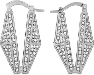 Jimmy Choo London Kristalversierde Bar-Pin Oorbellen - Dames - Oorbellen - Grijs - ONE Size - Accessoires