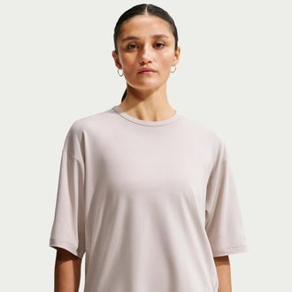 Nike Womens 24.7 ImpossiblySoft Light Dri-FIT Short-Sleeve T-Shirt in Brown | IQ9332-236