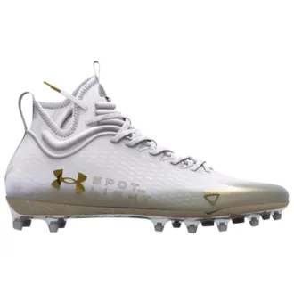 Under Armour Spotlight Lux MC 2.0 Mens White Gold Football Cleats HTAT1596