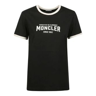 Moncler T-Shirts, female, Black, Size: XS Logo T-Shirt