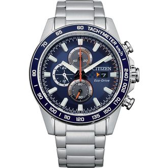 Citizen Eco Drive Chronograph Stainless Steel Bracelet Watch, 44mm in Silver at Nordstrom Rack