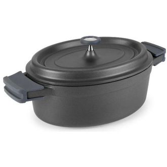 Lacor Cacerola Ovalada De Hierro Fundido Esmaltado 31cm Negro - 25935