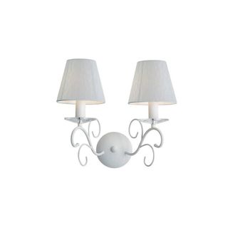 Netlighting PERLA 2 Light Wall Lamp with Shade White K9 Crystals 35x35cm | Size: 35x35 cm